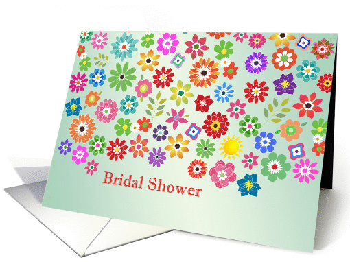Bridal Shower Invitation - Colorful summer flowers card (850153)