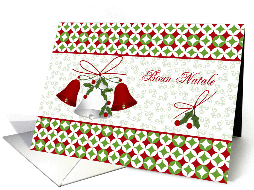 Boun Natale Italian Christmas - bells and holly card (866194)