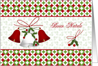 Boun Natale Italian Christmas - bells and holly card