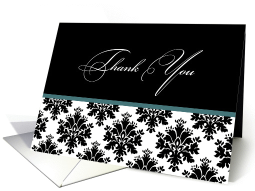 Business Thank You card - Damask black and white card (869844)