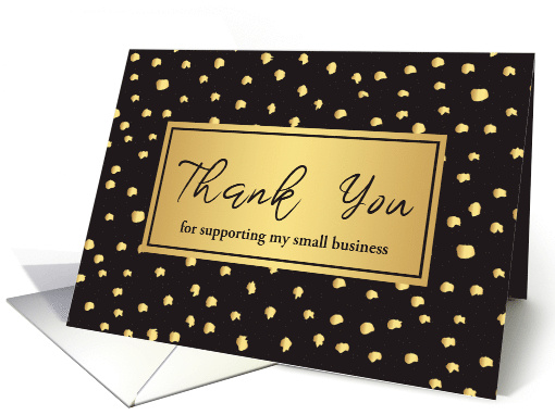 Business Thank You Gold Black Dotted pattern card (869931)