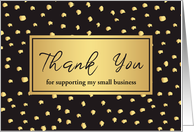 Business Thank You Gold Black Dotted pattern card