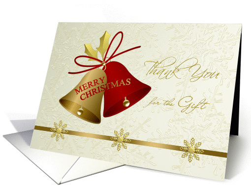 Thank you for the Christmas Gift - bells and snowflakes card (871022)