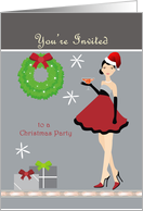 Holiday Party - Girl Invitation card