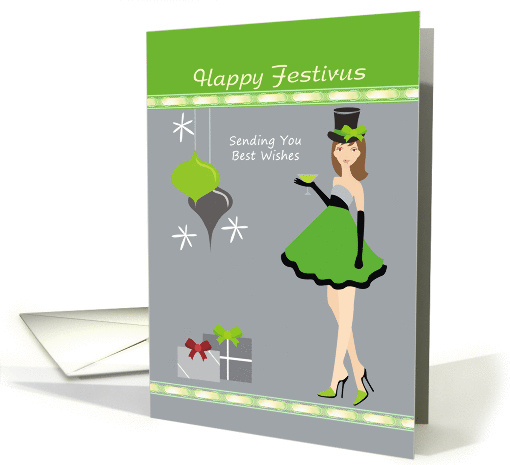 Festivus - Girl and ornaments card (875945)