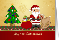 Baby’s First Christmas - Santa, tree, presents, rocking horse card