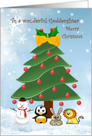 Christmas Goddaughter - tree and animals card