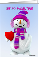 Snowgirl Valentine card