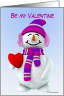 Snowgirl Valentine card