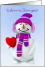 Snowgirl - I Love You card
