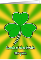 Shamrock - Luck of the Irish card