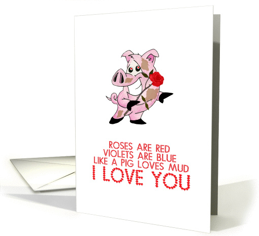 Valentine's Day card-I love you-Piggy love theme card (370031)
