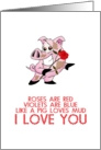 Valentine’s Day card-I love you-Piggy love theme card