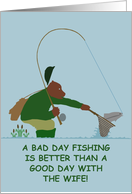 Funny fishing birthday card for husbands card
