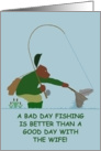 Funny fishing birthday card for husbands card