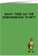 Funny St.Patrick’s Day card shenanigans design card