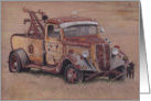Antique Rusty Tow Truck Birthday Card