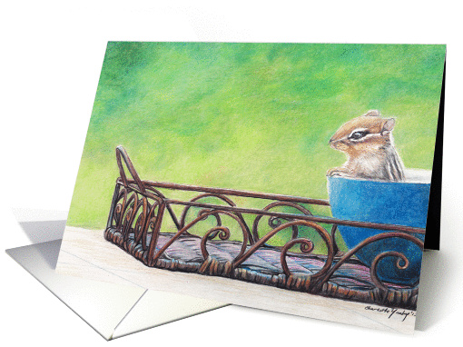 Chipmunk in Blue Bowl card (1027809)