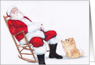Santa and Pomeranian card