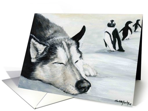 Siberian Huskey Birthday card (466126)