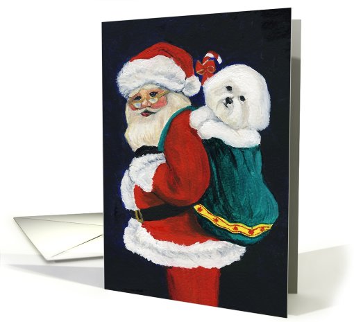 Christmas Bichon Frise card (475482)
