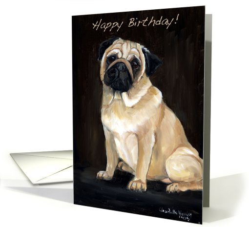 Birthday Pug card (481462)