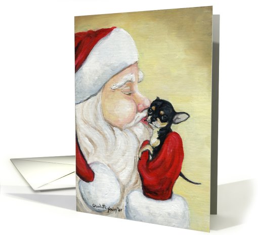 Christmas Kiss Santa Chihuahua card (492745)