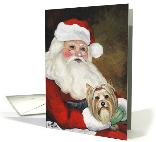Christmas Yorkshire Terrier card (496448)