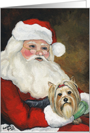 Christmas Yorkshire Terrier card