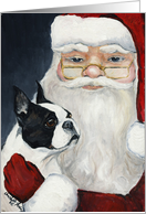 Christmas Boston Terrier card