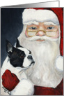 Christmas Boston Terrier card