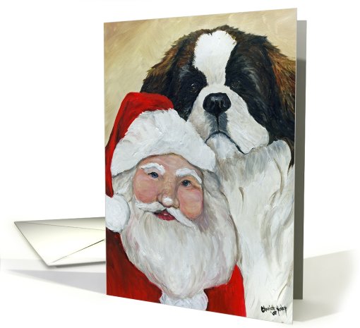 Christmas saint Bernard card (513709)