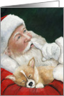 Corgi & Santa Christmas card