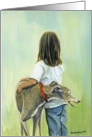 Girl with Greyhound Valentine card