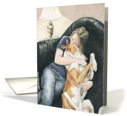 Ibizan Hound Cuddle Get Well card (762353)