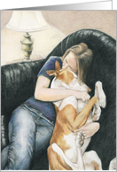 Ibizan Hound Cuddle Get Well card