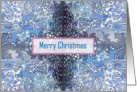 Winter Blue Ice Crystals Merry Christmas Card