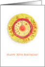 Happy 30 Birthday Girl - yellow life mandala card