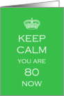 Keep Calm 80th Birthday - humor card
