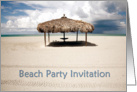 Beach Party Invitation -Tropical Cabana on beach - photography card