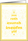 You are the sunshine in my life - yellow words friendship card