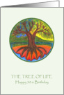 Happy 50th Birthday - the Tree of Life Illustration card