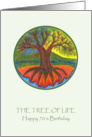 Happy 70th Birthday - the Tree of Life Illustration card