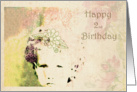 Happy 2nd Birthday Girl - portrait of girl with flowers card