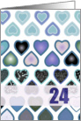Happy 24th Birthday Hearts card