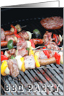 Barbecue Party Invitation - red hot grill with meat card