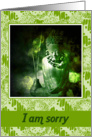 I am sorry, green buddha in contemplation photo collage card