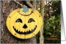 Orange Halloween pumpkin, happy holiday, photography card