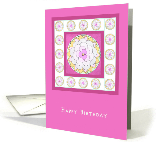 Happy Birthday For Her, Asian Lotus Flower in pink background card