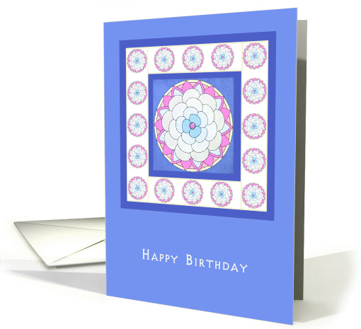 Happy Birthday For Him, Asian Lotus Flower in blue background card